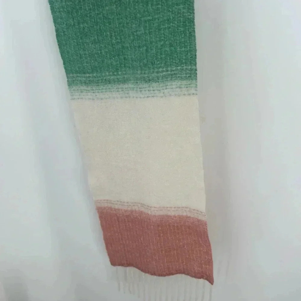 Rodebjer Alpaca Blend Scarf Ombre Gradient Fringe Soft Luxury Shawl - Picture 8 of 9